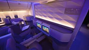 The first section has 28 seats and the second section has 32 seats. United S New Boeing 777 300er Polaris Cabin Gets Splashy Debut Flight