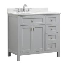 Bathroom vanity 36 inches wide. Cahaba Ca101013 36 Inch Vanity In Dove Grey With Marble Vanity Top In White And White