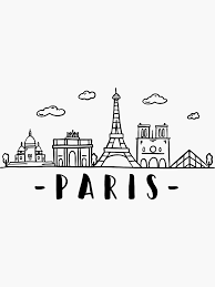 Paris Skyline Travel Sticker By Duxdesign In 2020 Easy Doodles Drawings Easy Doodle Art Mini Drawings