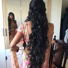 Bride Thusha Reception Gottingen Hairstyle Curls Extralonghair Sathamakeupartist Lehenga Hair Styles Hairstyle Indian Hairstyles
