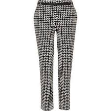 Black And White Square Pattern Pants Black And White Square Print Smart Pants Slim Pants Pants Women