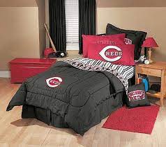 Cincinnati Reds Team Denim Twin Comforter Sheet Set Bedroom Red Cincinnati Reds Decor Cincinnati Reds