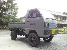 スズキ キャリイトラック ブラックレーシング ホイール取付 ミニトラック 車 塗装 アゲトラ