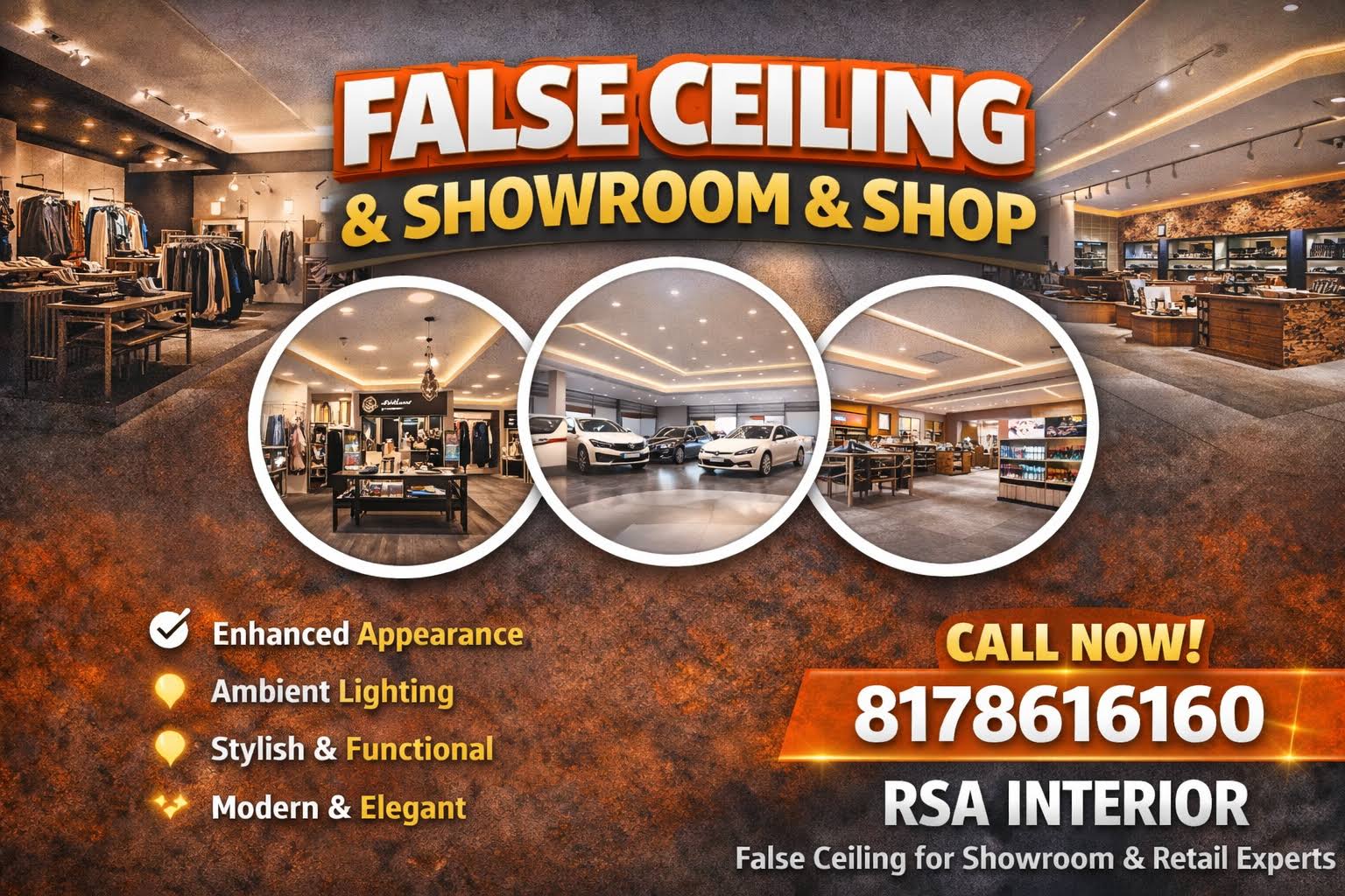 False Ceiling for Showroom & Shop product image