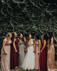 Pro Of Letting People Pick What Dresses They Are Wearing No One Complains Yep That S All That Matte Wedding Bridesmaid Dresses Wedding Dried Bouquet Wedding
