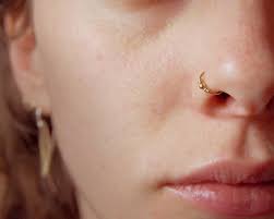 18k Solid Gold Nose Ring Small Embellished Hoop Solid Gold Nose Ring Gold Nose Rings Nose Ring