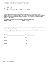 The moment you receive the keys is when the key retrieval receipt should be filled out, signed by both parties, and kept for later reference. Tenant Receipt Of Key S Ez Landlord Forms Lettering Being A Landlord Letter Format