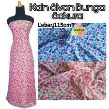 Kain Sifon Motif Bunga Sakura Lebar 115cm Shopee Indonesia