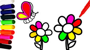 Ver más ideas sobre flores para dibujar, flores, disenos de unas. Como Dibujar Y Colorear Flores Y Una Mariposa Dibujos Faciles Para Ninos How To Draw Color Youtube