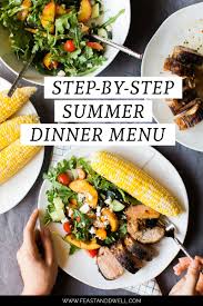 Find dinner party ideas to make sure your dinner party runs smoothly. Step By Step Summer Party Dinner Menu Feast Dwell Dinner Party Recipes Easy Dinner Party Dinner Party Menu