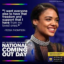 Actress Tessa Thompson came out as a member of the LGBTQ family this year.  Ahead of the 30th anniversary of National Coming Out Day, HRC is proud to  celebrate her.