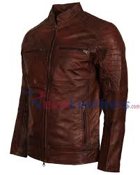 Cafe Racer Waxed Brown Retro Biker Slim Fit Rider Leather Jacket For Boys Brown Leather Motorcycle Jacket Leather Motorcycle Jacket Leather Jacket
