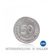 Die bank deutscher länder wurde am 1. 50 Pfennig 1950 G Bank Deutscher Lander