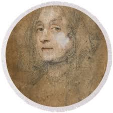 Portrait of a lady traditionally identified as Lucy Sherman Yoga Mat by John  Greenhill