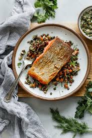 Pan Seared Salmon With Lentils How To Pan Sear Salmon A Beautiful Plate Recipe Pan Seared Salmon Seared Salmon Seared Salmon Recipes