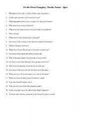 30 facts about the plant associated with halloween! English Worksheets It S The Great Pumpkin Charlie Brown Quiz