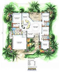 The land is to be completed by the owner and their hired professional of choice. California House Plan 1 Story Coastal Mediterranean Home Floor Plan Florida House Plans Mediterranean Style House Plans Mediterranean House Plans