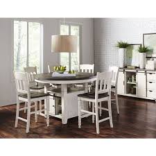 Marceline hydraulic adjustable height swivel bar stool (set of 2) by zipcode design™. Madison County Round Adjustable Height Dining Set Vintage White By Jofran Furniture Furniturepick