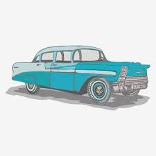 Illustration Of A Classic Blue Car With A White Background Vector Format White Background Classic Retro Png And Vector With Transparent Background For Free D Blue Car White Background Classic Blue