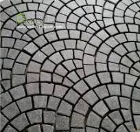 Driveway Granite Cobblestone Paver on Mesh from China - StoneContact.com