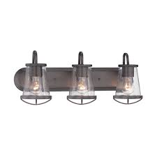 If lighting plays a major role in your bath relaxation regimen, the varaluz rio lobo bath vanity light should be high on your bathroom renovation shortlist. Designers Fountain Darby Weathered Iron Three Light Bath Bar 87003 Wi Bellacor