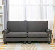 70 Inch Sofa For Living Room Gray Upholstered Soft And Easily Assemble Couch And Sofa Loveseat By Lifefair Living Room Sofa Love Seat Loveseat Sofa