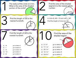 Geometry Arc Length And Area Of Sectors Stations Maze Keeps Your Students Engaged While Letting Them Move Teaching Math Teaching Geometry Geometry Lessons