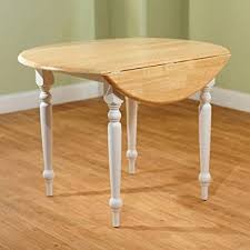 round drop leaf dining table, white