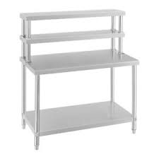 Elle est fabriquée en acier inoxydable de haute qualité pour une durée de vie élevée. Table Inox Avec Etagere Appoint Plan De Travail Cuisine 120 Cm 4 Niveaux 140 Kg Ebay