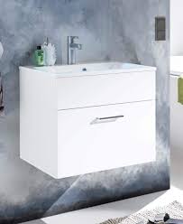 Trendteam smart living badezimmer badkommode kommode schrank amanda, 37 x 79 x 31 cm in kopus weiß / weiß hochglanz mit viel stauraum. Badezimmer Kommode Splash 60 Mit Waschbecken 2 Tlg Set Weiss