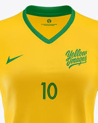 Download Women S Football Kit Mockup Front View In Apparel Mockups On Yellow Images Object Mockups
