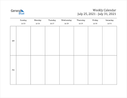 Maybe you would like to learn more about one of these? Weekly Calendar July 25 2021 To July 31 2021 Pdf Word Excel