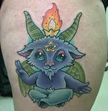 Baby Baphomet Tattoo Done By Taylor Mills At Provenia Tattoo In Sinking Springs Pa Tattoos Baphomet Animal Tattoo