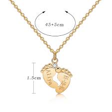 Duoying Newborn Necklace Feet Name And Birthday Date Baby Necklace With Stone Gift For Newborn Baby Chain Mom S Day Gift Customized Necklaces Aliexpress