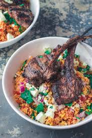 Working in batches, cook lamb shoulder chops until browned on both sides, 3 to 5 minutes per side. Mediterranean Grilled Lamb Chop Recipe With Tomato Mint Quinoa