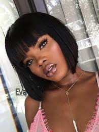Carry edgy bangs bob hairstyle with a matching neckpiece for amazing frolic look. Bob With Fringe Bangs Best Short Hairstyles For Black Women 2018 2019 Hair Styles Short Hair Styles Bob Hairstyles