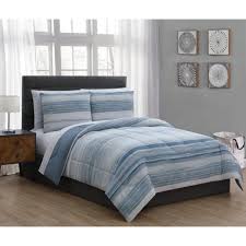 The sutton comforter set shows off sublet stripes in dark, medium and light blue amidst a white seersucker background. Twin Full Queen King Bed Pink Gray Blue Floral Stripe 7 Pc Comforter Set Bedding