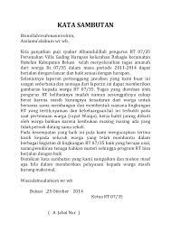 Maybe you would like to learn more about one of these? Contoh Kata Sambutan Ketua Rt Lama