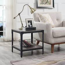 You are required to meet the delivery truck in front of your home, and you are responsible for receiving the product from the truck. Walker Edison Furniture Co Angle Iron Rustic Wood End Table Set Of 2 Grey Wash C20aistgw Bellacor