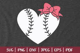 Download Baseball Heart With Bow Graphic By Seventhheaven Studios Creative Fabrica
