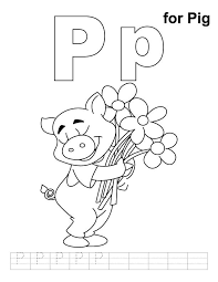 P For Pig Coloring Page With Handwriting Practice Download Free P For Pig Coloring Pag Kids Handwriting Practice Handwriting Practice Alphabet Coloring Pages