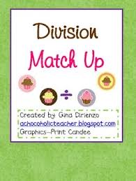 Division Match Up Math Template Homeschool Math Fourth Grade Math