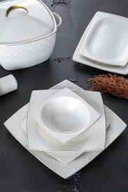 Nova Pearl 60 Piece 12 Person Porcelain Dinner Set 12 People Dinner Set Acar