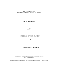 Articles of association of the company is a document which regulates the internal management of the company. Https Www Clsapremium Com Documents Memorandum Articlesofassociation En Pdf