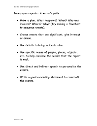 Discover why your small business needs to do one. Newspaper Reports A Writer S Guide