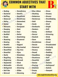 60 Popular Adjectives That Start With B With Useful Examples English Study Online In 2020 Learn English Words Adjectives Vocabulary Words