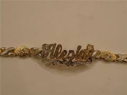 You can get your name, nickname, or lil' mama's. Personalized Gold Overlay Double Name Bracelet Nameplate S Nikfine