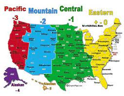 The 6 time zones used by the us states. What Time Is It In Time Zone Map America Map Map