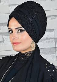 Siyah Dantel Hazir Fularli Bone Siyah Danteller Siyah Kadin Kiyafetleri