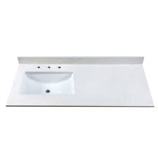 Jeffrey alexander bath vanities feature detailed artwork and old world charm, bringing the look of an heirloom into your bathroom. 49 Inch Stone Vanity Top W Side Or Center Sink Cutout And 8 Inch Widespread Faucet Holes